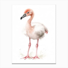 Baby Pink Flamingo Watercolour Nursery 3 Canvas Print
