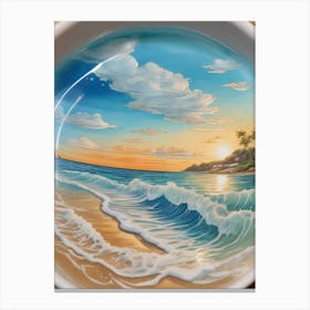 Beach In A Coffee Canvas Print