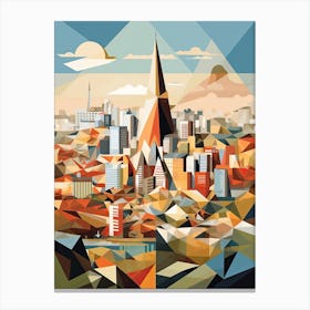 Frankfurt, Germany, Geometric Illustration 1 Canvas Print