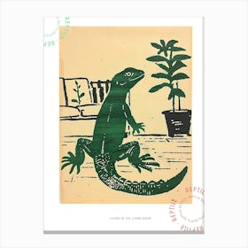 Lizard In The Living Room Block 1 Poster Canvas Print