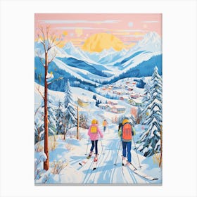 Are In Sweden, Ski Resort Illustration 1 Canvas Print