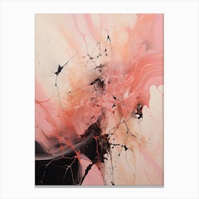 Pink And Brown Abstract Raw Painting 6 Canvas Print
