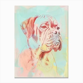Pastel Neapolitan Mastiff Dog Pastel Line Illustration 1 Canvas Print