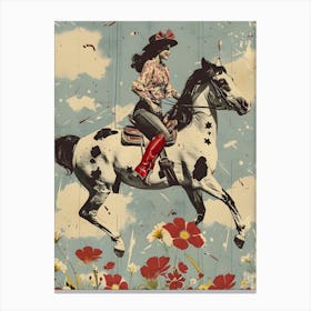 Cowgirl Riding A Horse Canvas Print