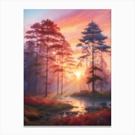 Sunset In The Forest 7 Canvas Print