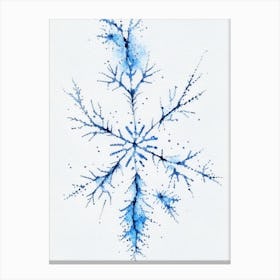 Stellar Dendrites, Snowflakes, Minimalist Watercolour 4 Canvas Print