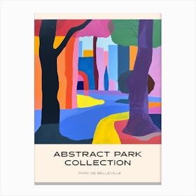 Abstract Park Collection Poster Parc De Belleville Paris France 4 Canvas Print