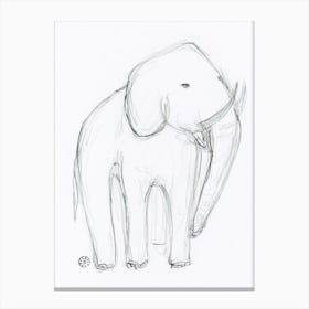 Elephant - minimal sketch drawing line pencil animal Anton Maliar kids children Canvas Print