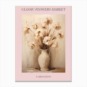 Classic Flowers Market Carnation Floral Poster 2 Canvas Print