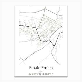 Finale Emilia,Italy Minimalist Map Canvas Print