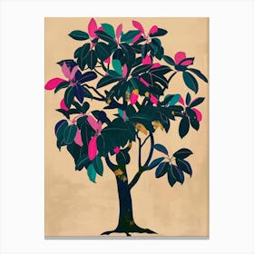 Banyan Tree Colourful Illustration 4 Canvas Print