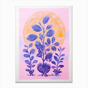 Colourful Botanical Risograph Style 1 Canvas Print