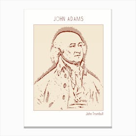 Line Art Minimalist – John Adams – John Trumbull – Classic Painting 1 Canvas Print