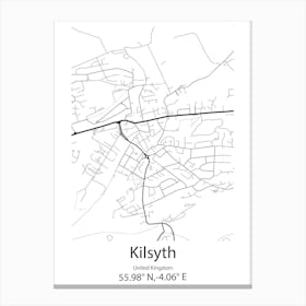 Kilsyth,United Kingdom Minimalist Map Stampe su tela