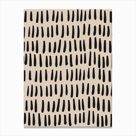 Beige & Black Abstract Lines Canvas Print