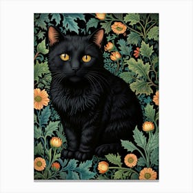 William Morris Black Cat Canvas Print