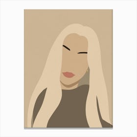 Girl With Long Hair Illustration Canvas Print
