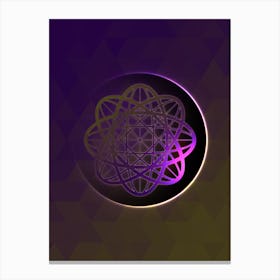 Geometric Neon Glyph on Jewel Tone Triangle Pattern 263 Canvas Print