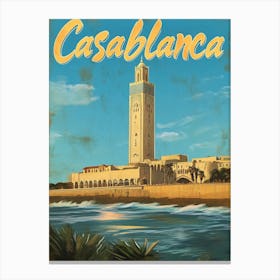 Aihrgdesign A Vintage Travel Poster Of Casablanca Canvas Print