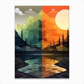 Landscape Geometric Abstract Illustration 19 Canvas Print