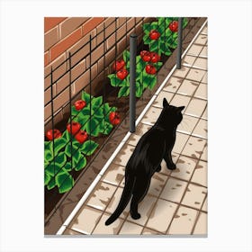 Cat In The Garden 13 Canvas Print