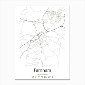 Farnham,United Kingdom Minimalist Map Canvas Print