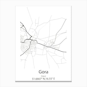 Gora Kalwaria,Poland Minimalist Map Canvas Print