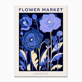 Blue Flower Market Poster Lisianthus 3 Canvas Print