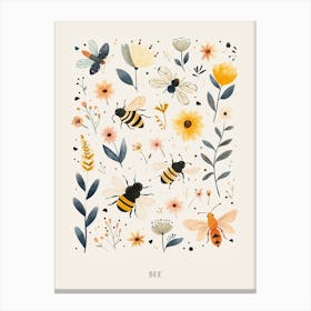 Colourful Insect Illustration Bee 12 Poster Canvas Print