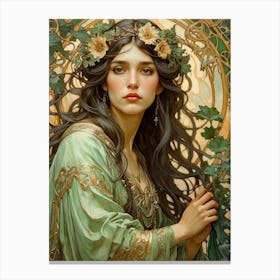 Art Nouveau Girl 10 30x40in 7200x9600px 18 Canvas Print