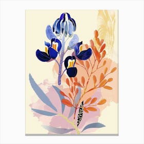 Colourful Flower Illustration Bluebonnet 8 Canvas Print