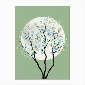 Blue Flower Tree Canvas Print