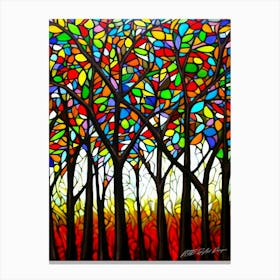 Forest Stain Glass - Forest Aesthetic Canvas Print