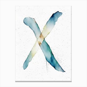 X, Letter, Alphabet Minimalist Watercolour 4 Canvas Print