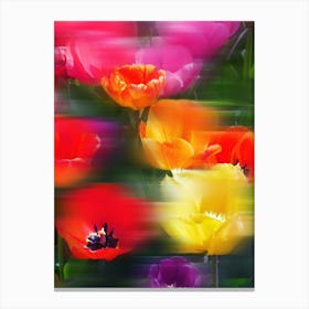 Vibrant Moving Flowers - Abstract Blurred Movement Photography Stampe su tela