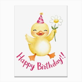 Happy Birthday Duck.8 Canvas Print