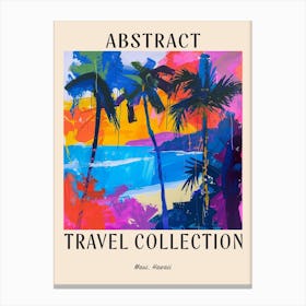 Abstract Travel Collection Poster Maui Usa 3 Canvas Print