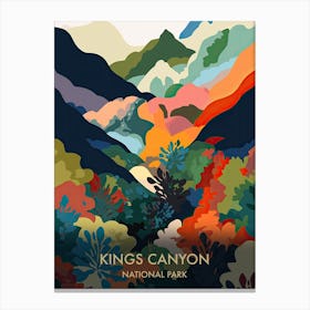 Kings Canyon National Park Travel Poster Matisse Style 1 Canvas Print
