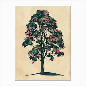 Linden Tree Colourful Illustration 2 Canvas Print