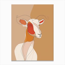 Goat - Boho, Line Art Canvas Print