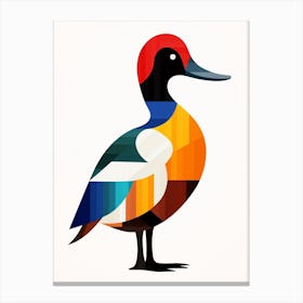 Colourful Geometric Bird Canvasback 1 Canvas Print