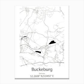 Buckeburg,Germany Minimalist Map Canvas Print