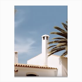 White House With Palms Retro Summer Photography 2 Canvas Print