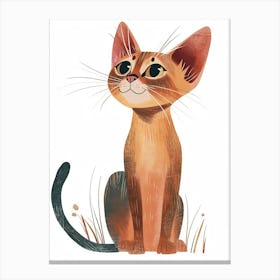 Abyssinian Cat Clipart Illustration 2 Canvas Print