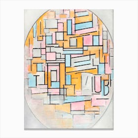Composition With Oval In Color Planes II (1914), Piet Mondrian Canvas Print