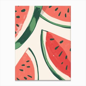 Watermelon Close Up Illustration 7 Canvas Print