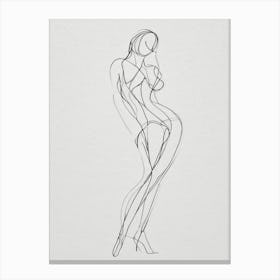 Line Drawing Of A Woman 1 Canvas Print