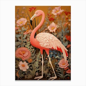 Greater Flamingo 4 Detailed Bird Painting Canvas Print