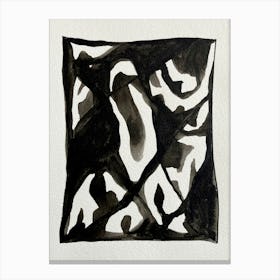 Black And White - Abstract Monochromatic Painting  Canvas Print