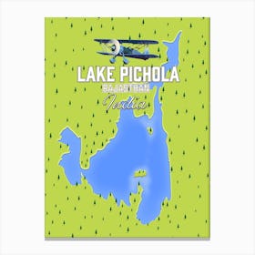 Lake Pichola India map Canvas Print